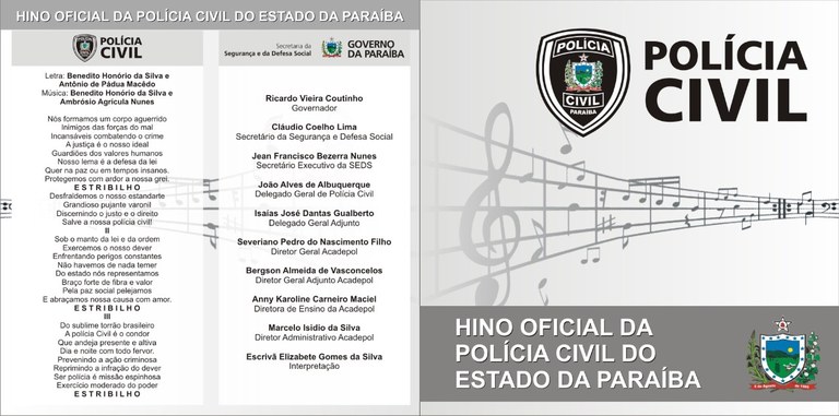 Capa do encarte do hino