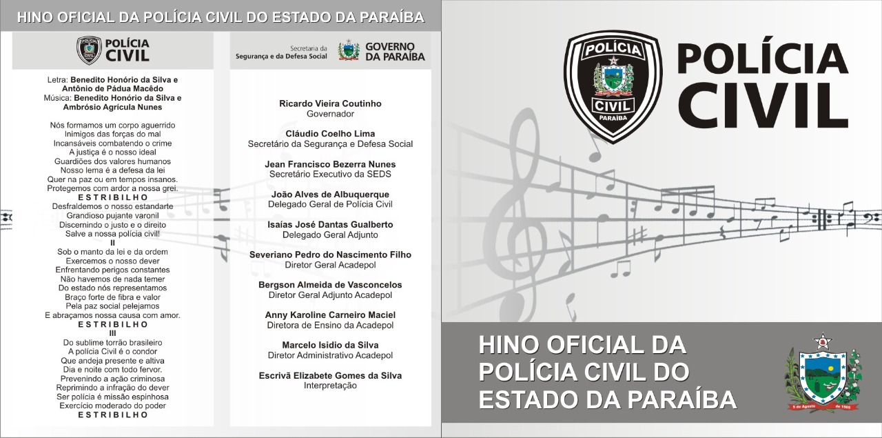 Capa do encarte do hino